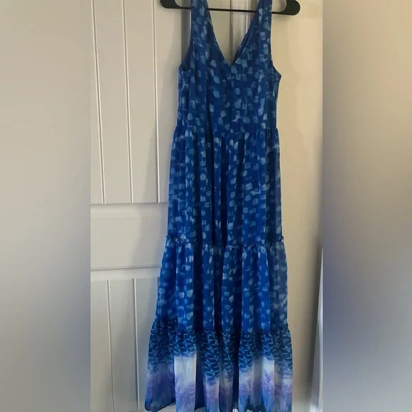 DKNY Vibrant Blue Patterned Maxi Dress - Picture 5 of 6